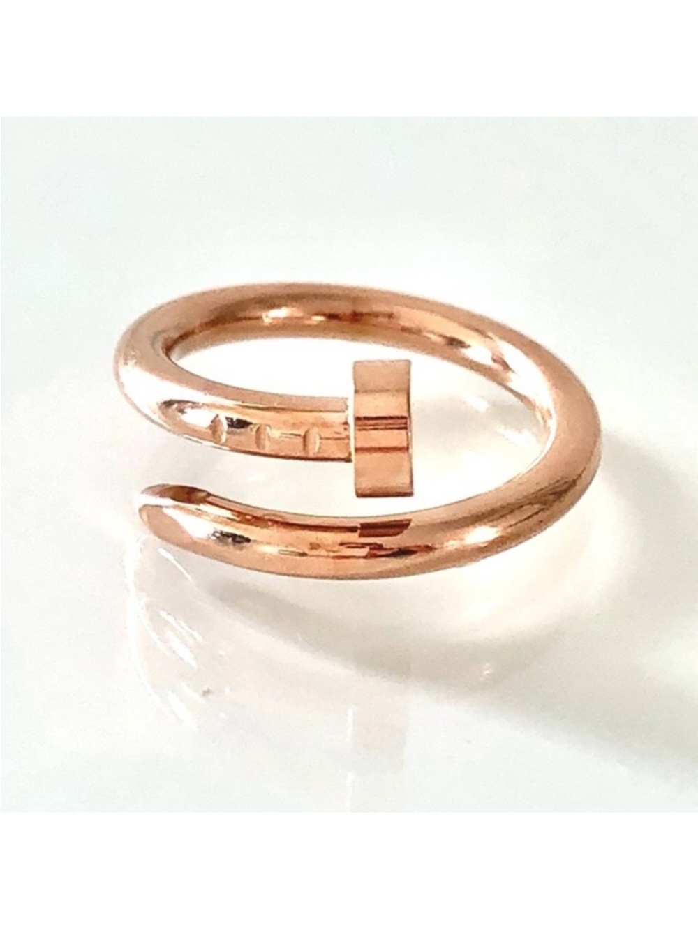 Generic Stainless Steel Nail Ring in Rose Gold